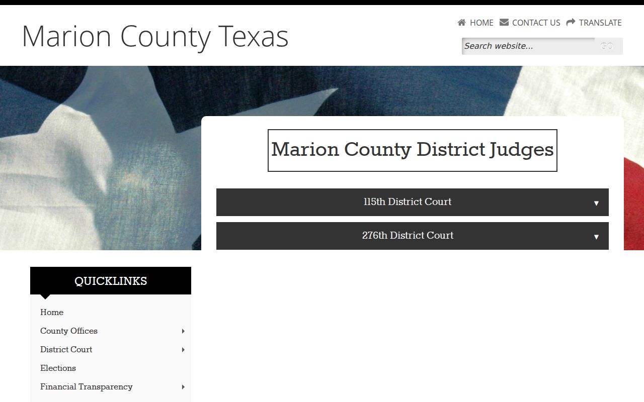 Marion County bench warrants: county page identifying the 115th and 276th District Courts