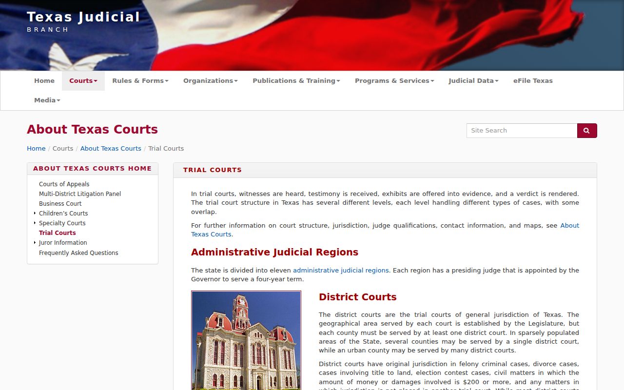 Marion County warrant records: Texas trial-court hierarchy reference
